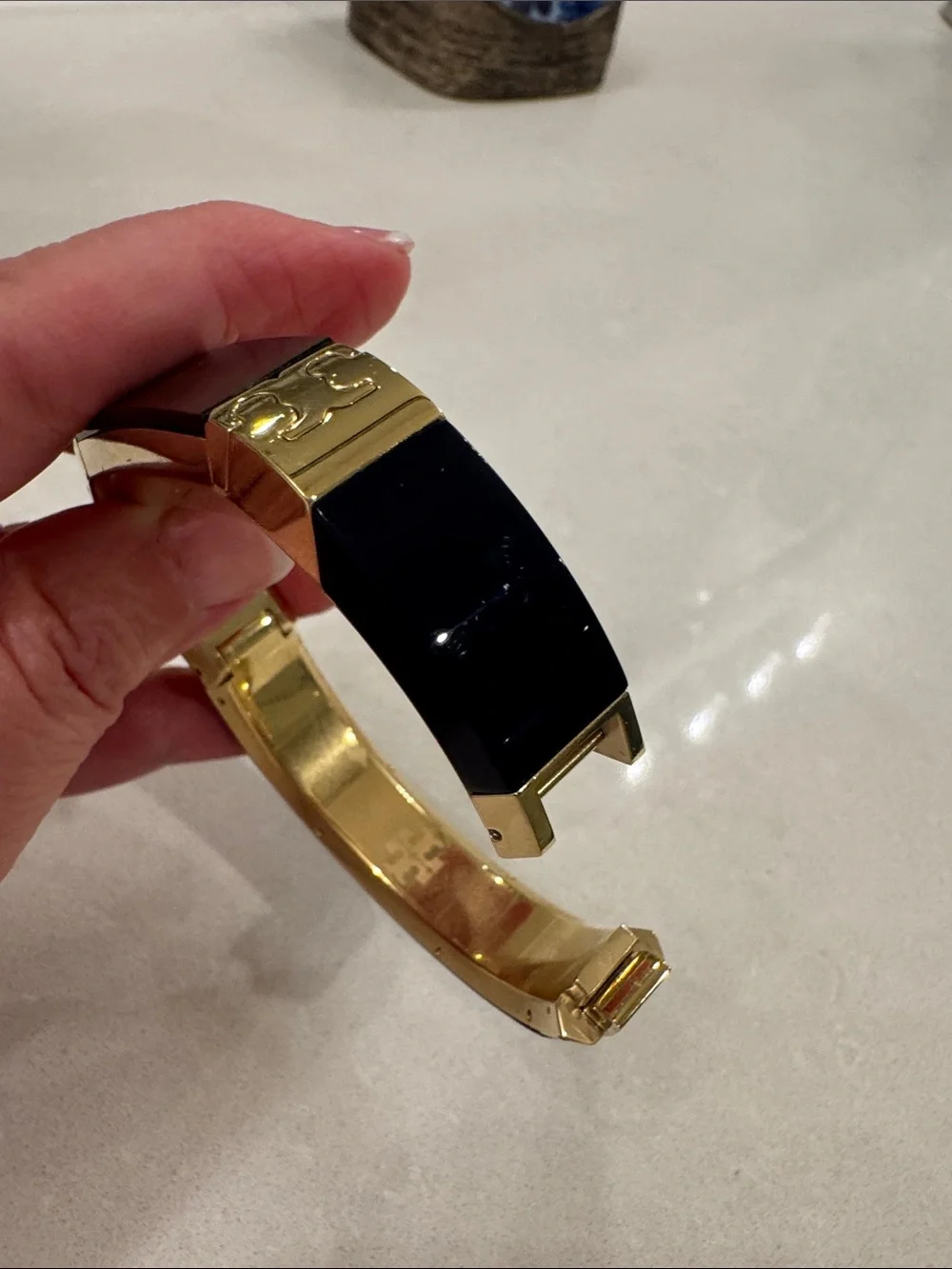 Tory Burch Gold and Navy Bangle Wearable